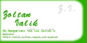 zoltan valik business card